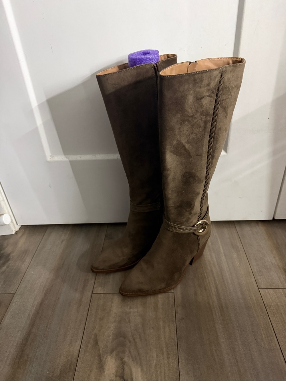 Universal Thread Brown Suede Knee-High Heeled Boots